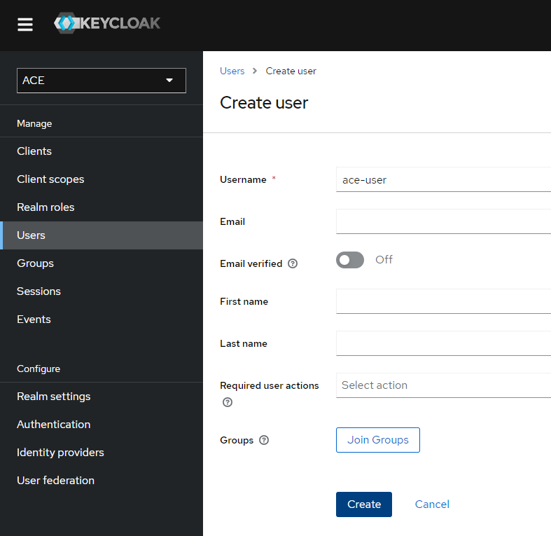 create user