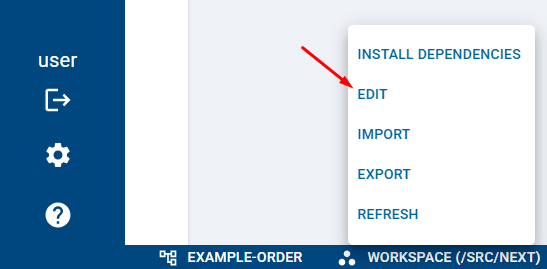 Screenshot showcasing how to edit package.yaml file